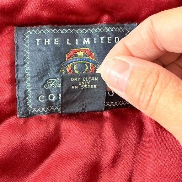 Vintage The Limited Quilted Silk Coat Womens L Large Red Floral Paisley Hooded - Picture 7 of 10